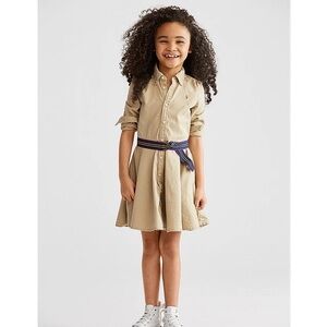 Ralph lauren polo Tan Kids Dress with Belt cotton chino